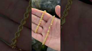 10K Real D Rope Chain Necklace Soft & Elegant Fashion By Liza Jewelryin Description