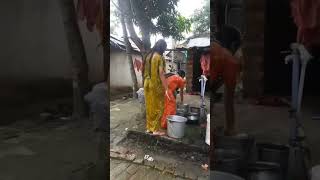 Beautiful Girl Bathing Outdoor Fun