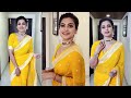 Anusree in yellow saree | Malayalam Actress Anusree Saree Photoshoot