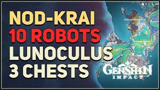 Nod-Krai 10 Robots Lunoculus & 3 Chests Puzzle Genshin Impact Barrowmoss Barrens