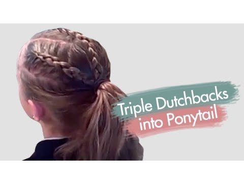 This is a braided hairstyle that uses three cornrows (Dutch braids) back 