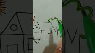 How Yo Draw Home Using Shapes Trick To Draw House.