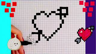 Pixel Art Hecho A Mano Como Dibujar En Papel Cuadriculado Paso A Paso Corazón