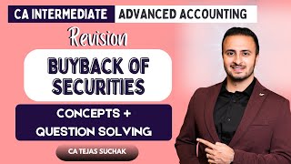 Buyback Of Securities Ca Inter Advanced Accounting Ca Inter Ca Tejas Suchak