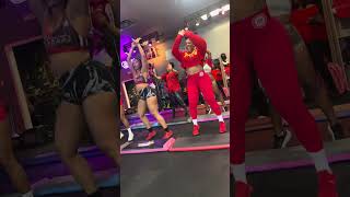 Red She Makes Workouts Look Fun