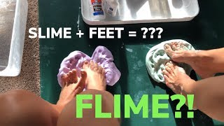 Making Slime...with Our Feet Satisfying