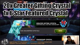 20X Greater Gifting Crystals 6 Star Featured Crystal Opening- Marvel Contest Of Champions
