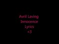 Avril Lavigne Innocence Lyrics