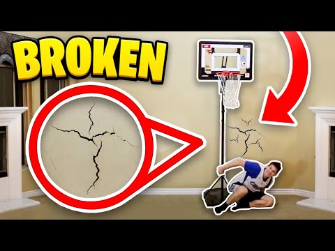 HOUSE 2 V 2 MINI BASKETBALL! GONE WRONG BROKEN WALL
