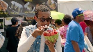 Omkalen Kalen Allen Reacts To Korean Bbq, A Tornado Potato And More At Kcon