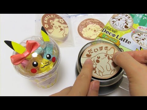 pokemon chocolate and pikachu latte art sheet