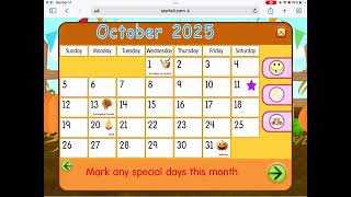 Starfall Daily Calendar - October 11, 2025