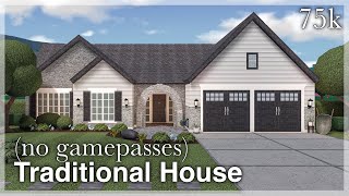 Bloxburg - Traditional House Speedbuild No Gamepes Exterior