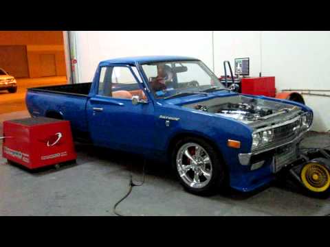 This is a tuning sweep of a RRated built 1976 Datsun 620 pickup truck