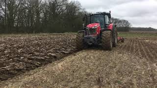 Massey Ferguson 8740s ploughing