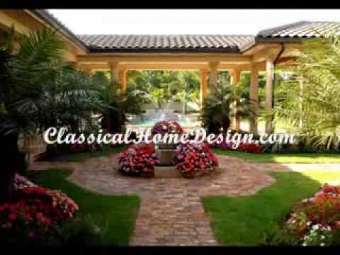 House Plans  Courtyards on Orlando Florida Mediterranean Garden Courtyard Villa Estate