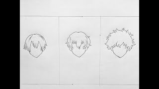 How to draw male anime hair (part2)