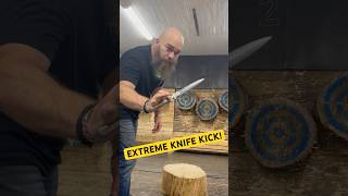 World Champion Knife Thrower Tries Impossible Knife Kick Trickshot