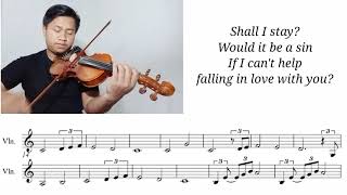 [+Free Sheet] Can't Help Falling In Love With You [Violin Cover with Sheet Music