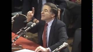 DioGuardi challenges Milosevic in Washington 1990 / Milosevic responds in the Hague Court 2002