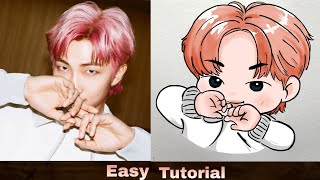 How To Draw Bts Rm Cute Rm 1 Drawing Tutorial Youcandraw