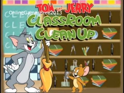 Tom and Jerry Games - Classroom Clean Up Game - YouTube