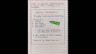 Adver Writing On Toothpaste L Adver Writing Format Cl 11 L 12