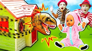 Кукла Беби Бон И Оживший Динозавр! Весёлые Игры Для Девочек В Дочки Матери С Baby Born