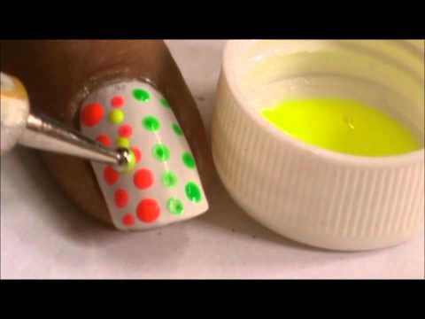 img 2613 neon nail art polka dots nail polish designs for beginners to do at