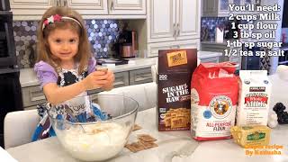 Easy Crepes Recipe from 3 years old Katiusha - Russian Blini