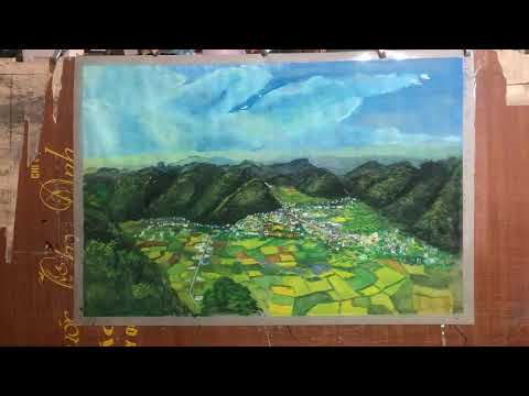 Tranh vẽ thung lũng Bắc Sơn | Bac Son Town Paint |