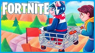 *GIANT* MOUNTAIN SHOPPING CART RAMPS in Fortnite: Battle Royale! (Fortnite Funny Moments & Fails)