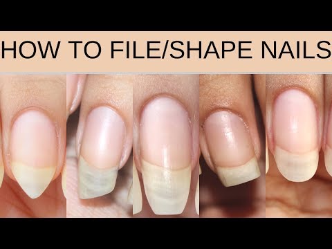 HOW TO FILE/SHAPE NAILS | Square, stiletto, oval, lipstick, ballerina - YouTube