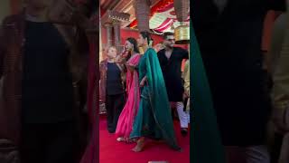 Nysa Devgan With Ajay Devgn & Kajol At Durga Puja....