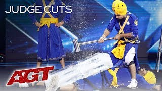 OMG! DANGER Act Bir Khalsa HITS Friend With A Sledgehammer - America's Got Talent 2019