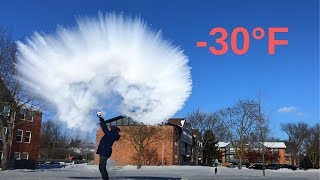 Boiling Water Freezing in Mid Air (Slow Motion)