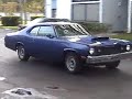 1973 Plymouth Duster Slant 6 Flowmaster 40 Series Dual