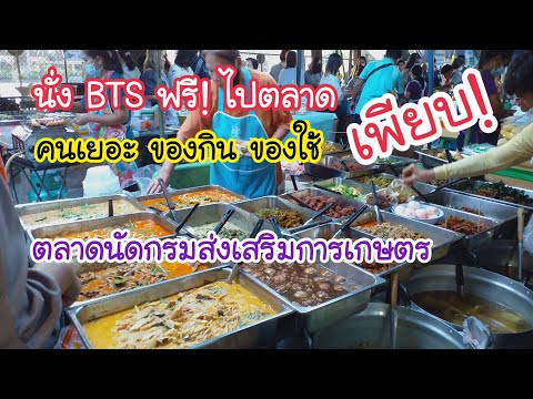 ตลาดนัดกรมส่งเสริมการเกษตร BTS ม.เกษตร คนเยอะ ของกินของใช้เพียบ! | สตรีทฟู้ด | Bangkok Street Food