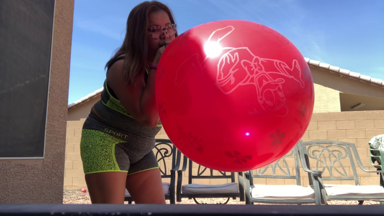 Teen blows pink balloons bikini free porn photo