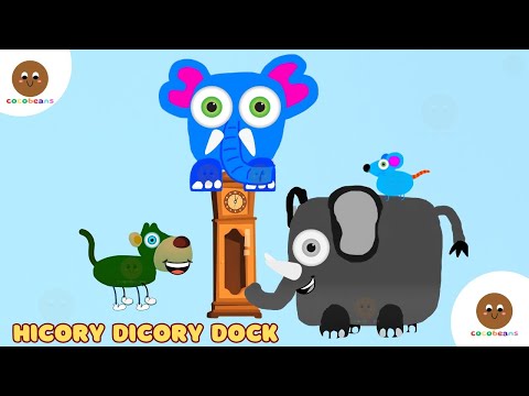 Hickory Dickory Dock 🕰️ SNAKE Jumps on the Clock 🐘COCBEANS Nursery Rhymes
