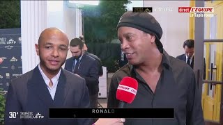 Foot - Trophées UNFP : Ronaldinho : « Très heureux de participer à cette cérémonie »