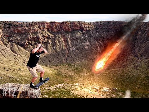 SKATING A MASSIVE METEOR CRATER?!