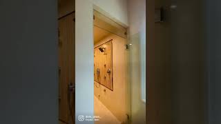 Shower Panels with Operable Transom for Steam Ventilation