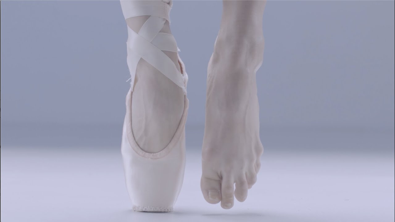 Ballerina foot job in ballet slippers