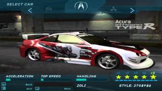 Need For Speed Underground 1 - All  & Bonus Cars