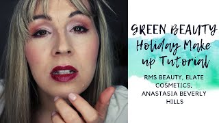 Green Beauty Holiday Make-up Look- Full tutorial-Elate Cosmetics, RMS Beauty, Anastasia Beverly Hill