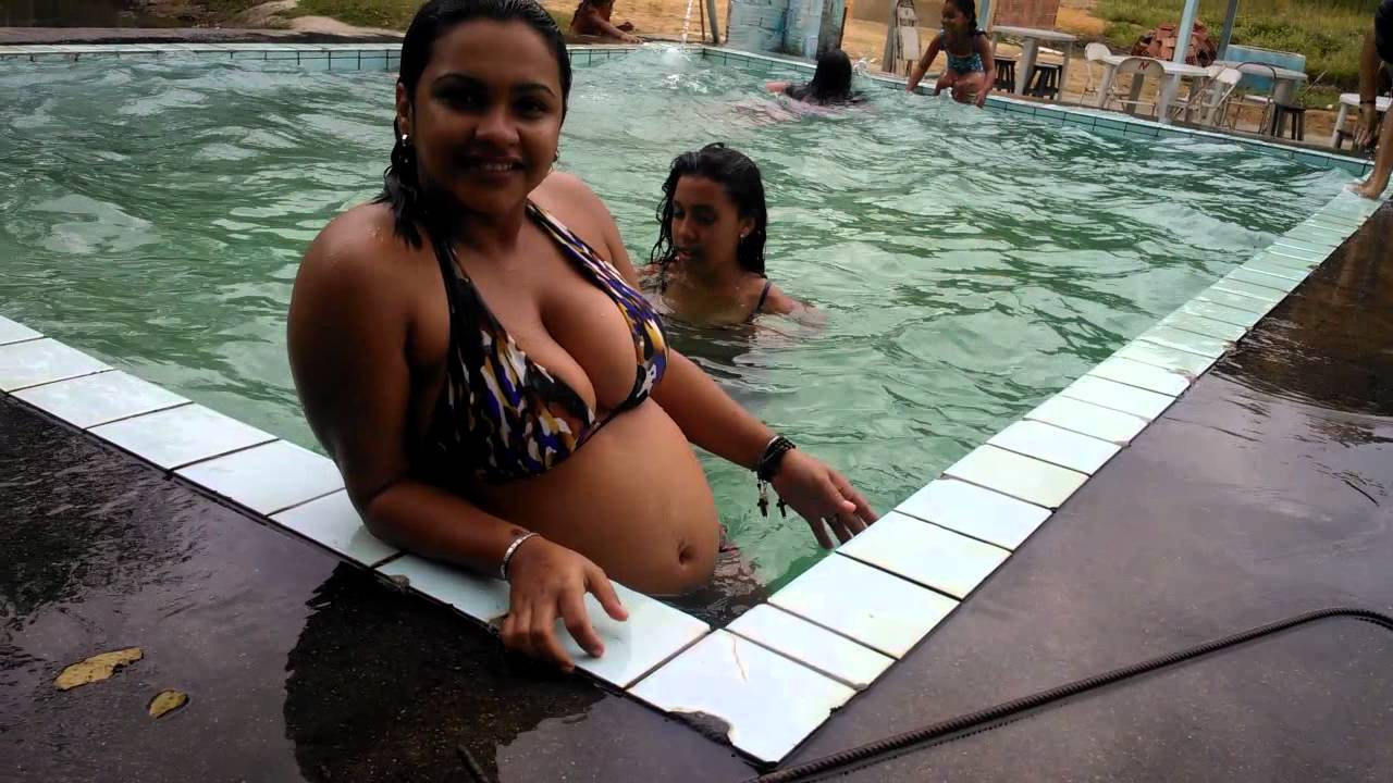 Chubby by pool
