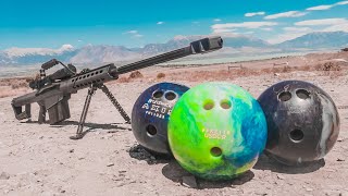 50 Cal Gun Vs Bowling Balls Are Bowling Balls Bulletproof???