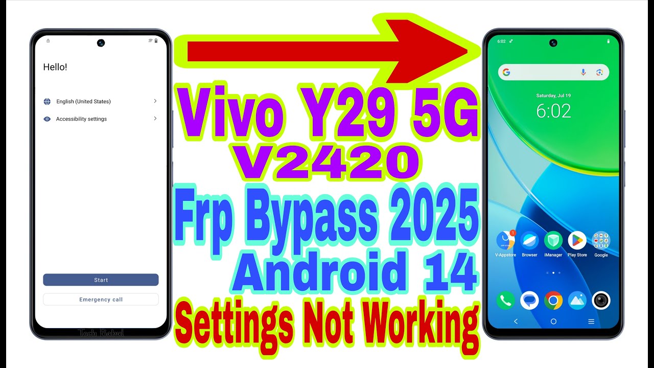 Vivo Y29 5G (V2420) Android 14 Frp Bypass/Fix Settings Vivo Y29 5G (V2420) Android 14 Frp Bypass/Fix Settings