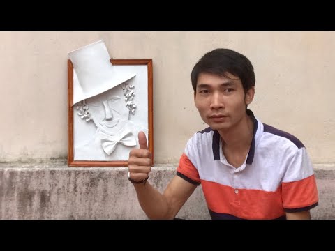 HƯỚNG DẪN LÀM TRANH BẰNG GIẤY XỐP, tranh trừu tượng. Tái chế